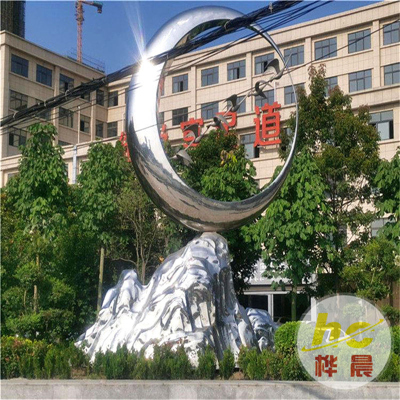 大型不锈钢雕塑定制户外城市广场校园抽象金属售楼部圆环景观摆件