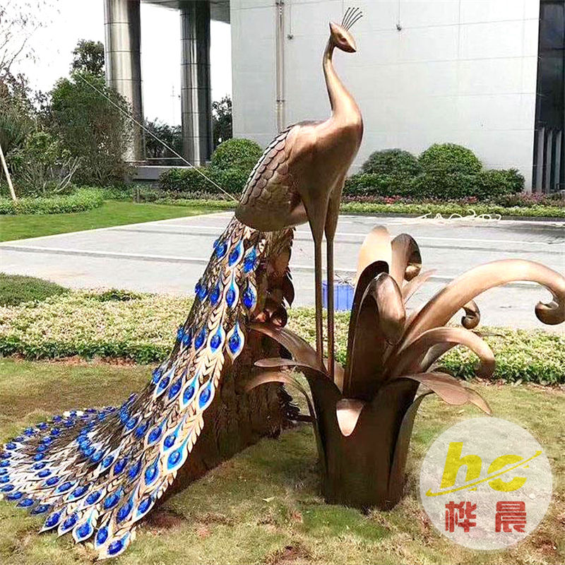 大型不锈钢雕塑定制户外凤凰海豚鹿鲸鱼圆环公园学校园林景观摆件