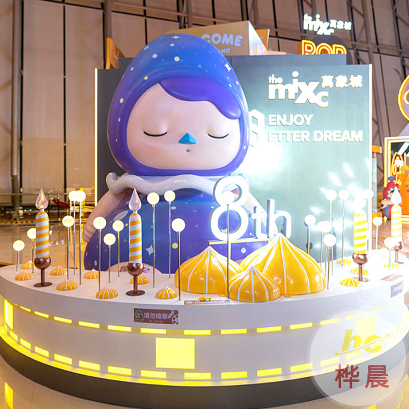 户外大型玻璃钢熊雕塑卡通几何切面动物不锈钢园林景观摆件定制